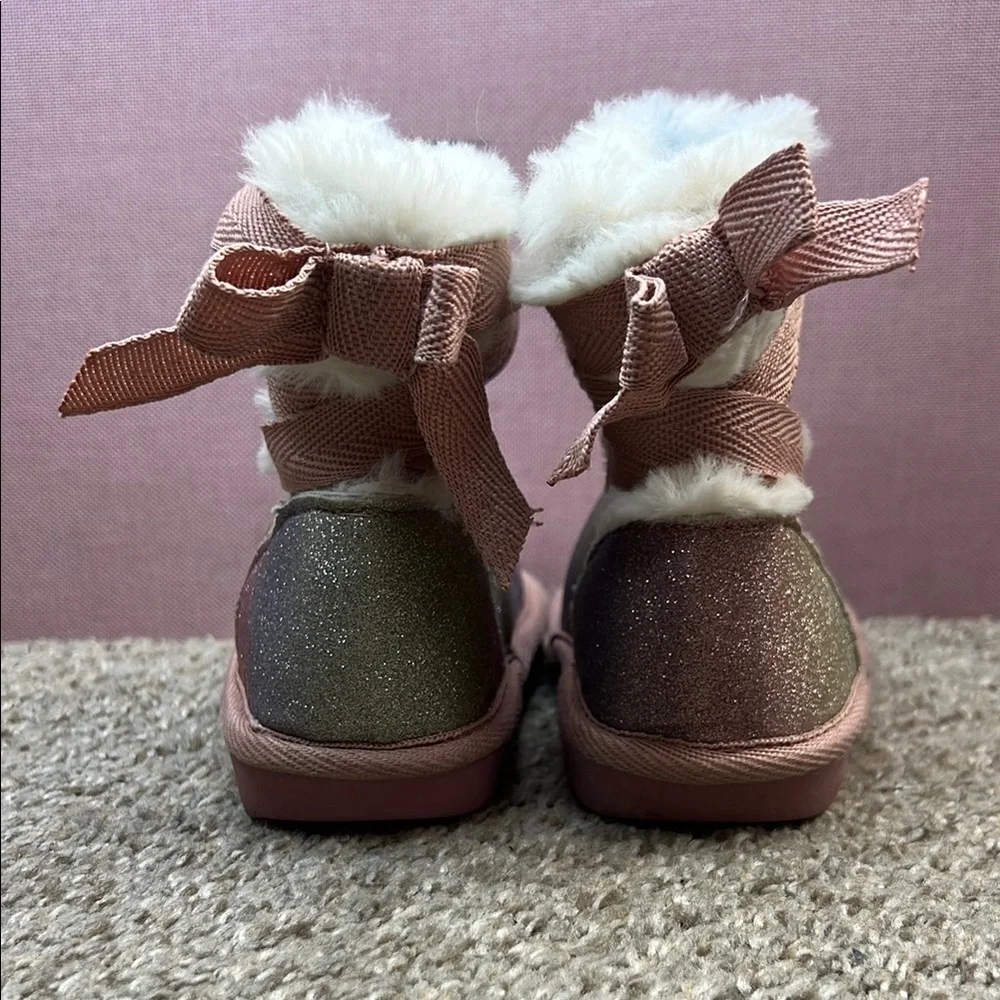 Sparkly Pink Boots with Fur Lining